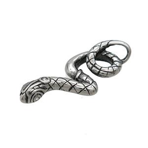 Stainless Steel Snake Pendant Antique Silver, approx 16-40mm