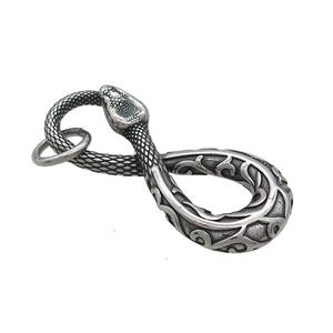 Stainless Steel Snake Pendant Antique Silver, approx 18-42mm