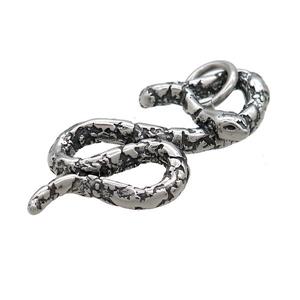Stainless Steel Snake Pendant Antique Silver, approx 23-50mm
