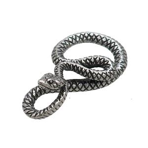Stainless Steel Snake Pendant Antique Silver, approx 26-45mm