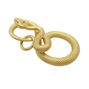 Stainless Steel Snake Charms Pendant Gold Plated, approx 28-50mm