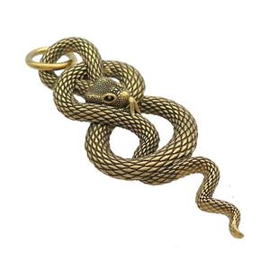 Stainless Steel Snake Charms Pendant Antique Gold, approx 20-55mm