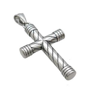 Stainless Steel Cross Pendant Antique Silver, approx 30-45mm