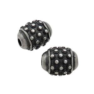 Stainless Steel Barrel Beads Antique Silver, approx 9.5-12mm