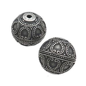 Stainless Steel Round Beads Antique Black, approx 20mm
