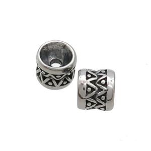 Stainless Steel Tube Beads Antique Silver, approx 8mm