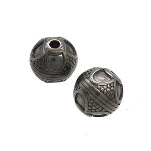 Stainless Steel Round Beads Black Plated, approx 10mm