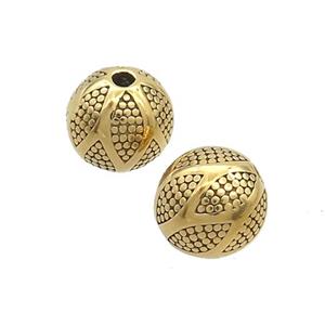 Stainless Steel Round Beads Gold Plated, approx 10mm