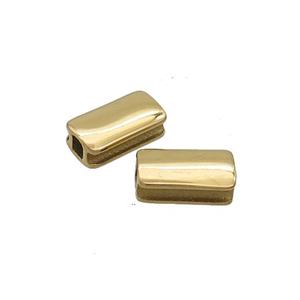 Stainless Steel Tube Beads Large Hole Gold Plated, approx 5-10mm, 2mm hole