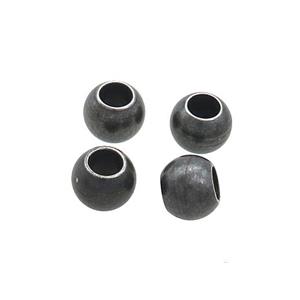 Stainless Steel Round Beads Large Hole Black Plated, approx 6mm, 3mm hole