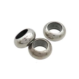 Raw Stainless Steel Rondelle Beads Large Hole, approx 4.5-10mm, 8mm hole