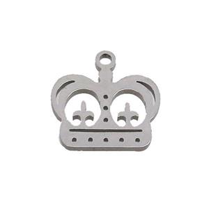 Raw Stainless Steel Crown Charms Pendant, approx 10-13mm
