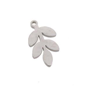 Raw Stainless Steel Leaf Charms Pendant, approx 9-16mm
