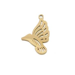 Stainless Steel Birds Charm Pendant Gold Plated, approx 13.5-20mm