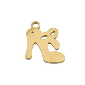 Stainless Steel High-Heel Shoes Charms Pendant Gold Plated, approx 13.5mm