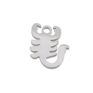 Raw Stainless Steel Scorpion Charms Pendant, approx 12-14mm