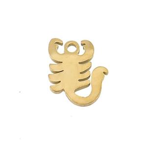 Stainless Steel Scorpion Charms Pendant Gold Plated, approx 12-14mm