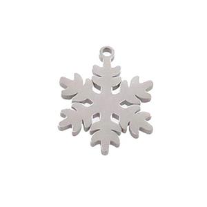 Raw Stainless Steel Snowflake Charms Pendant, approx 17mm