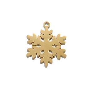 Stainless Steel Snowflake Charms Pendant Gold Plated, approx 17mm