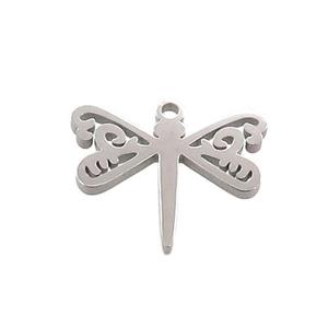 Raw Stainless Steel Dragonfly Charms Pendant, approx 14-17mm