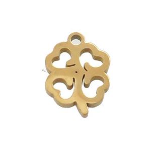 Stainless Steel Flower Pendant Gold Plated, approx 9-13mm