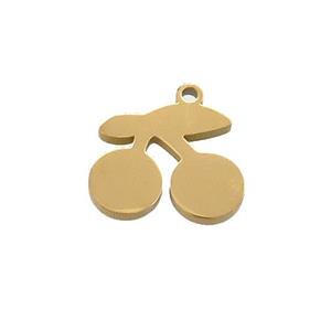 Stainless Steel Cherry Charms Pendant Gold Plated, approx 14mm