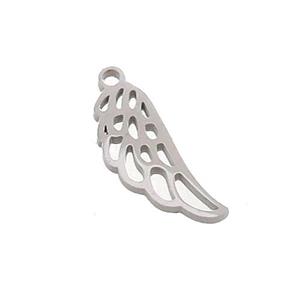 Raw Stainless Steel Angel Wings Charms Pendant, approx 6-18mm