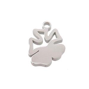 Raw Stainless Steel Flower Pendant, approx 9.5-13mm