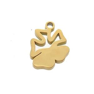 Stainless Steel Flower Pendant Gold Plated, approx 9.5-13mm