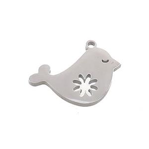 Raw Stainless Steel Birds Charms Pendant, approx 14-19mm