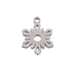Raw Stainless Steel Snowflake Charms Pendant, approx 10-12mm