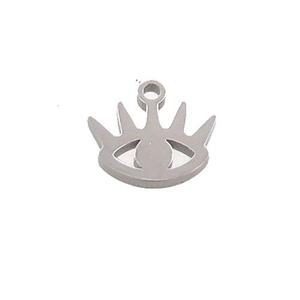 Raw Stainless Steel Eye Charms Pendant, approx 10-11mm