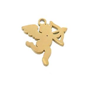 Stainless Steel Cupid Charms Pendant Gold Plated, approx 17mm