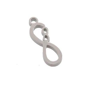 Raw Stainless Steel Infinity Charms Pendant, approx 5-13mm