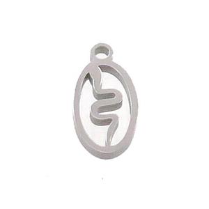 Raw Stainless Steel Snake Charms Pendant, approx 7-11mm