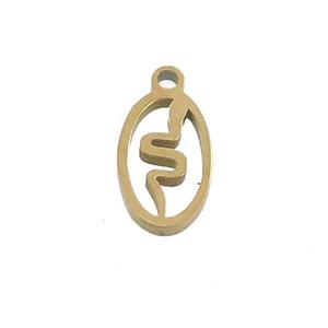 Stainless Steel Snake Charms Pendant Gold Plated, approx 7-11mm