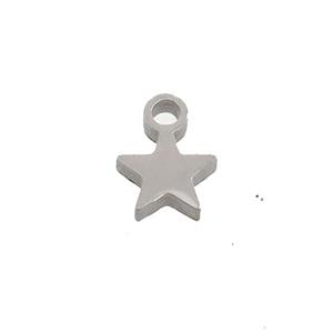 Raw Stainless Steel Star Charms Pendant, approx 5.5mm