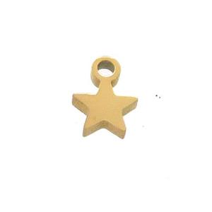 Stainless Steel Star Charms Pendant Gold Plated, approx 5.5mm