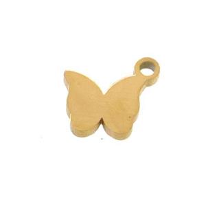 Stainless Steel Butterfly Charms Pendant Gold Plated, approx 6-8mm