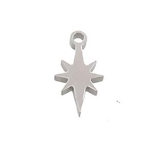 Raw Stainless Steel Northstar Pendant, approx 7-10mm