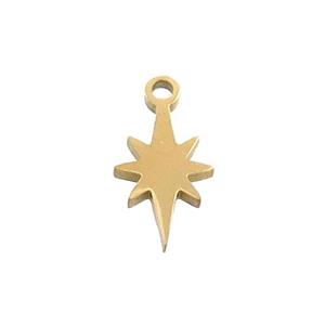 Stainless Steel Northstar Pendant Gold Plated, approx 7-10mm