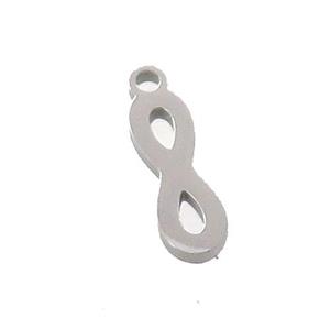 Raw Stainless Steel Infinity Charms Pendant, approx 4-12mm