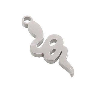 Raw Stainless Steel Snake Charms Pendant, approx 7.5-16mm