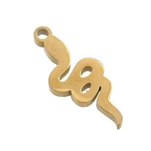 Stainless Steel Snake Charms Pendant Gold Plated, approx 7.5-16mm