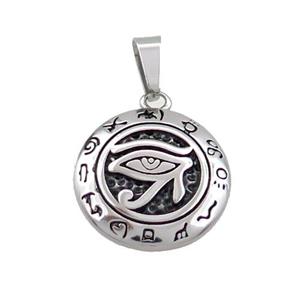 Stainless Steel Horus Eye Charms Pendant Zodiac Antique Silver, approx 16mm