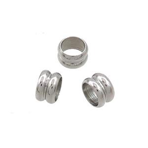 Raw Stainless Steel Rondelle Beads Spacer Large Hole, approx 6mm, 4mm hole