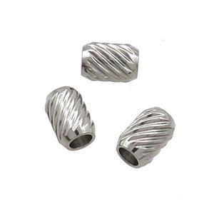 Raw Stainless Steel Tube Beads Large Hole, approx 4-6mm, 2mm hole