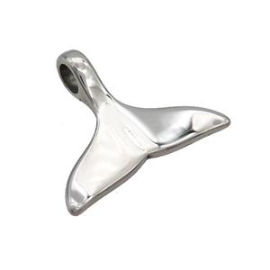 Raw Stainless Steel Shark-Tail Charms Pendant, approx 25-30mm