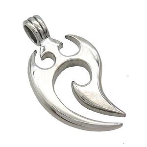 Raw Stainless Steel Tribal Charms Pendant Flame, approx 23-43mm