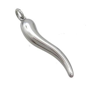 Raw Stainless Steel Horn Charms Pendant, approx 7-45mm